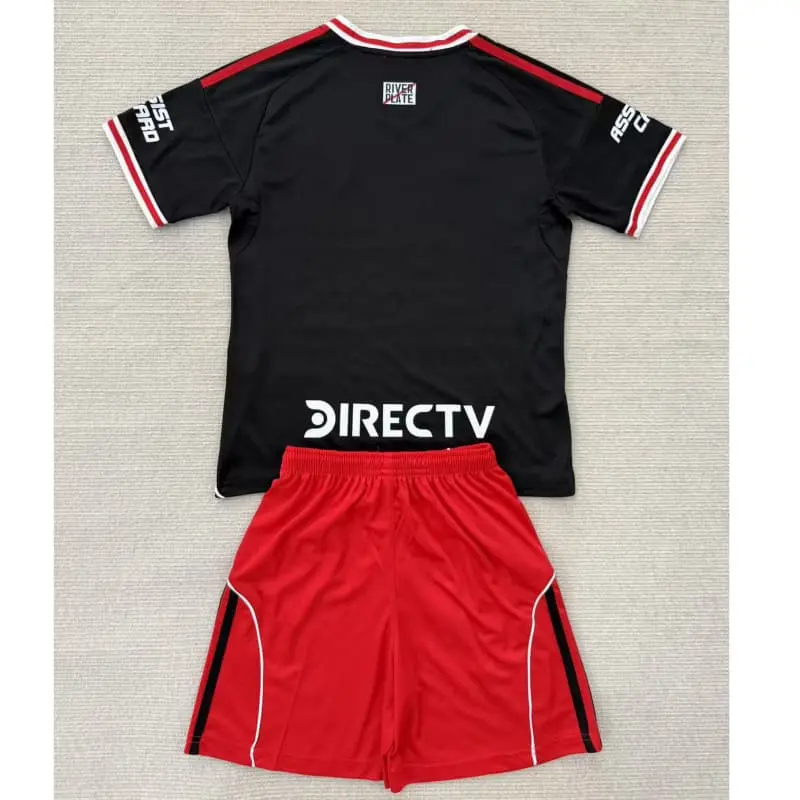 Camiseta River Plate 2025/2026 Away Negro/Rojo Niño Kit