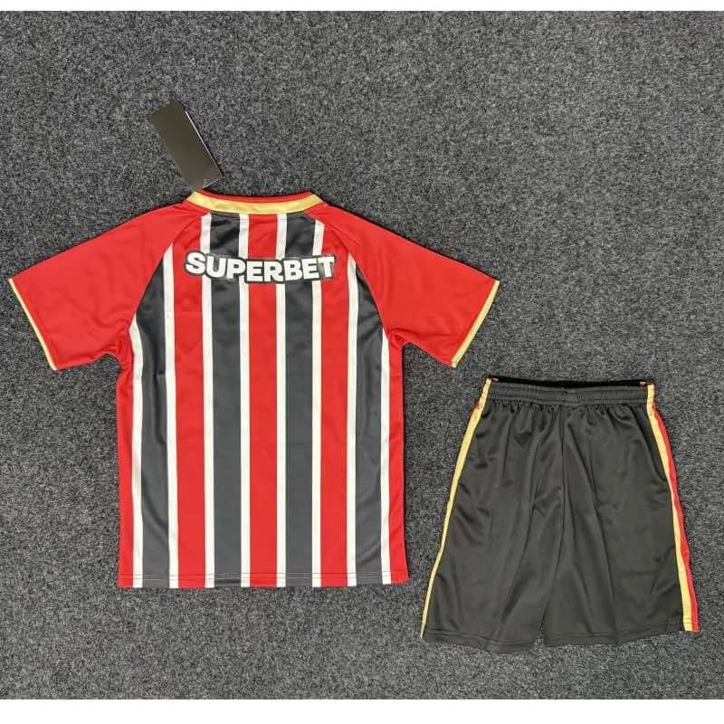 Camiseta São Paulo 2025/2026 Away Negro/Rojo Niño Kit