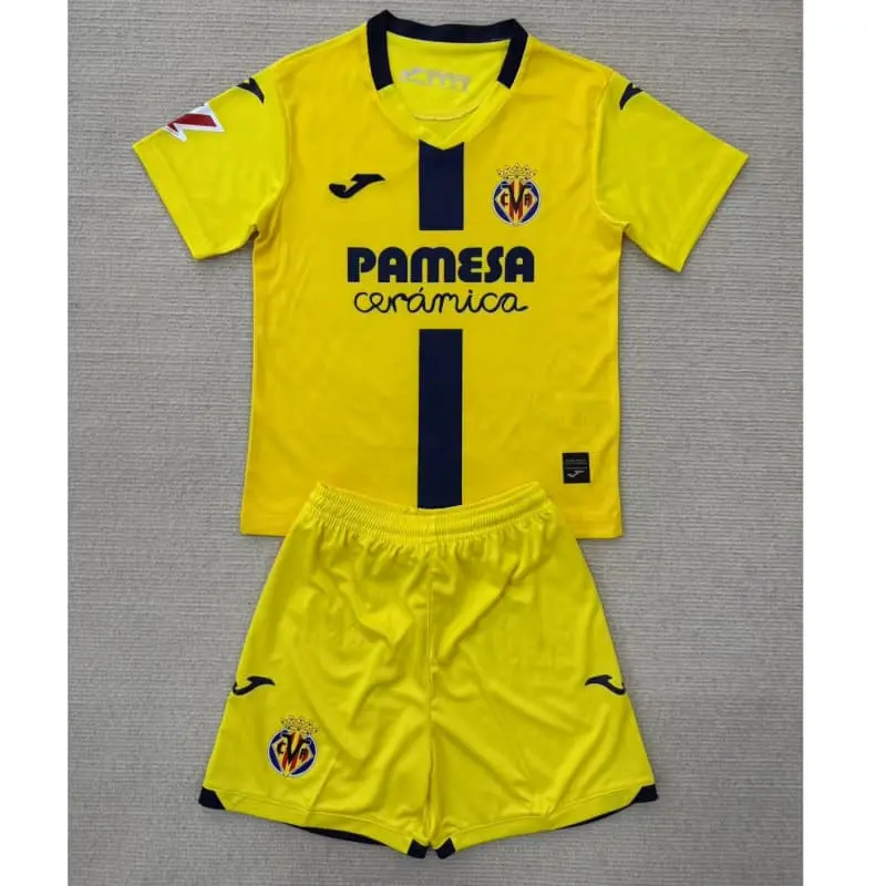Camiseta Villarreal 2025/2026 Home Amarillo Niño Kit con Parche La Liga