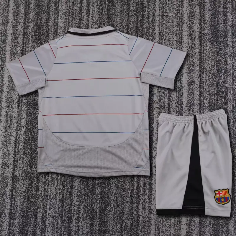 Camiseta Barcelona Retro 2003/04 Away Gris Niño Kit