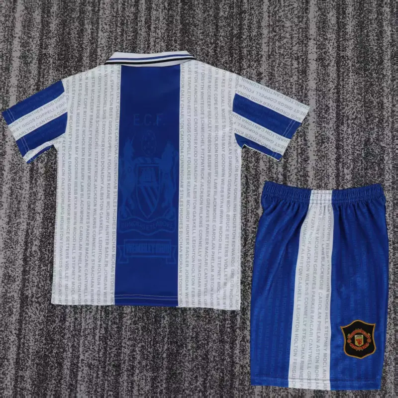 Camiseta Manchester United Retro 1994/96 Third Blanco/Azul Niño Kit