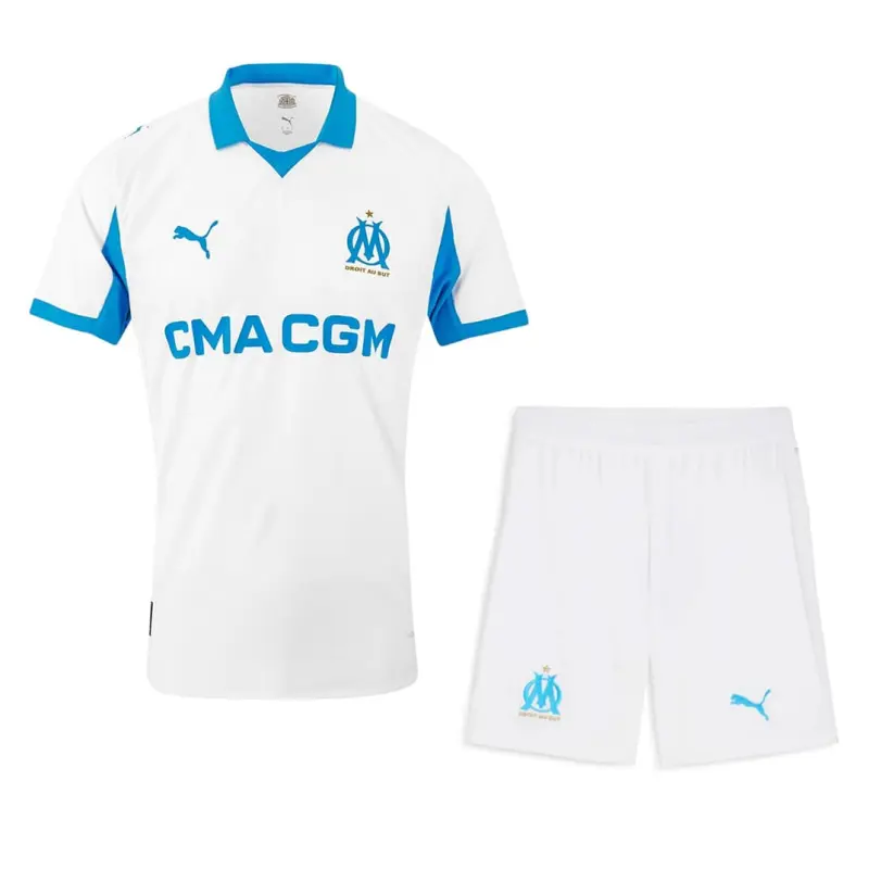 Camiseta Olympique Marsella Home 2025/2026 Blanco Niño Kit