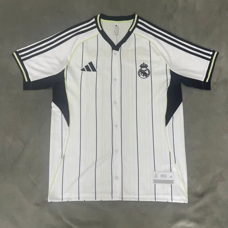 Camiseta Real Madrid 2025/2026 Baseball Shirt Blanco/Azul Marino