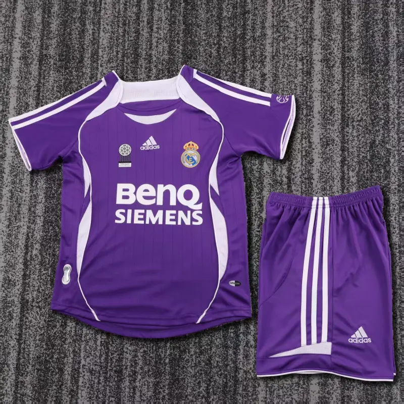 Camiseta Real Madrid Retro 2006/07 Third Morado Niño Kit