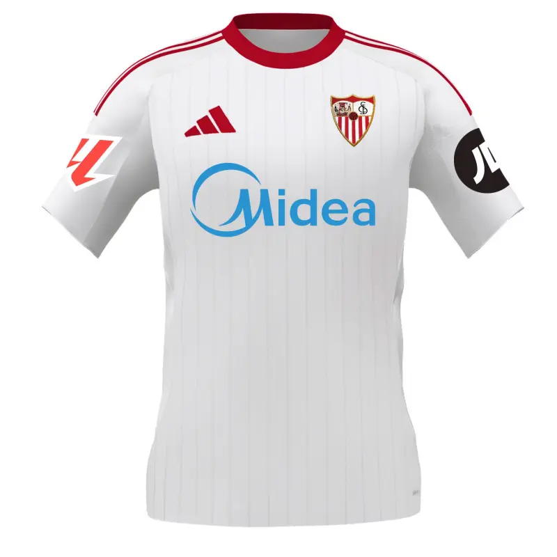 Camiseta Sevilla FC 2025/2026 Home Blanco con Parche La Liga