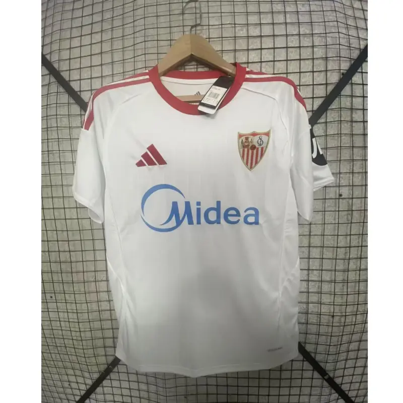 Camiseta Sevilla FC 2025/2026 Home Blanco con Parche La Liga