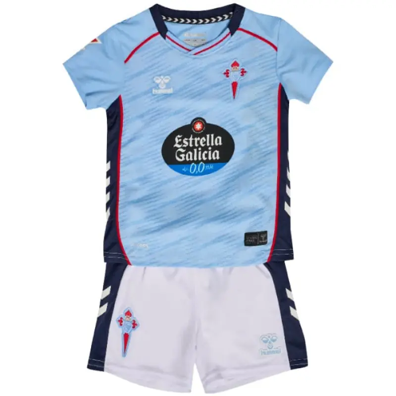 Camiseta Celta De Vigo 2025/2026 Home Azul Niño Kit con Parche La Liga