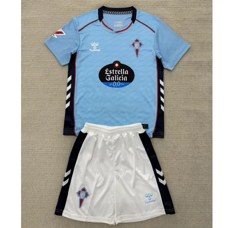Camiseta Celta De Vigo 2025/2026 Home Azul Niño Kit con Parche La Liga