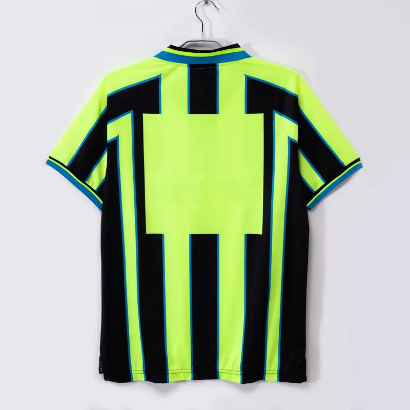 Camiseta Manchester City 1998/99 Away Retro  Verde Fluorescente/Negro
