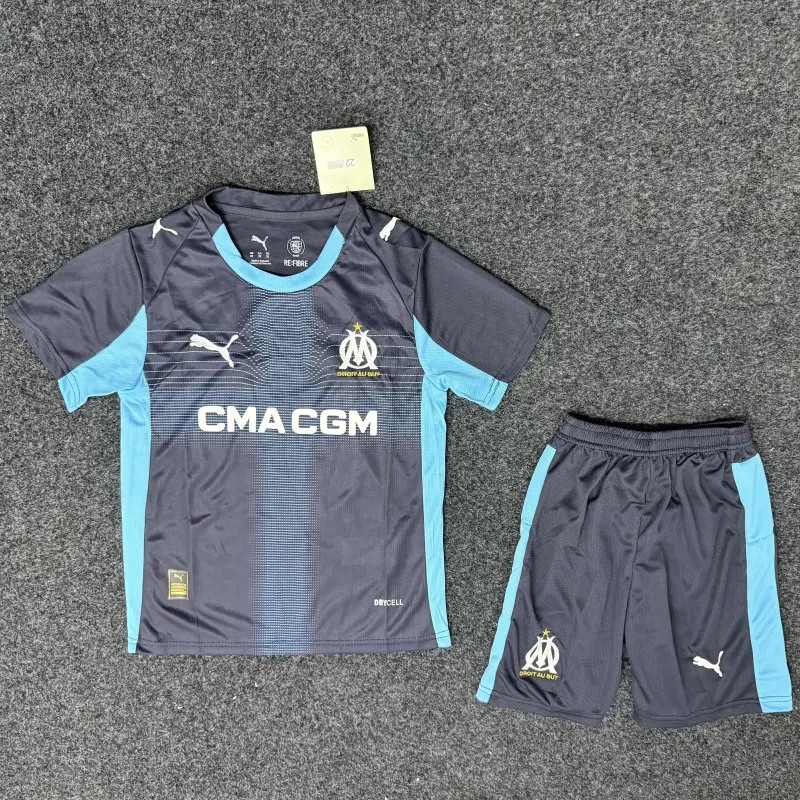 Camiseta Olympique Marsella 2025/2026 Away Azul Marino Niño Kit