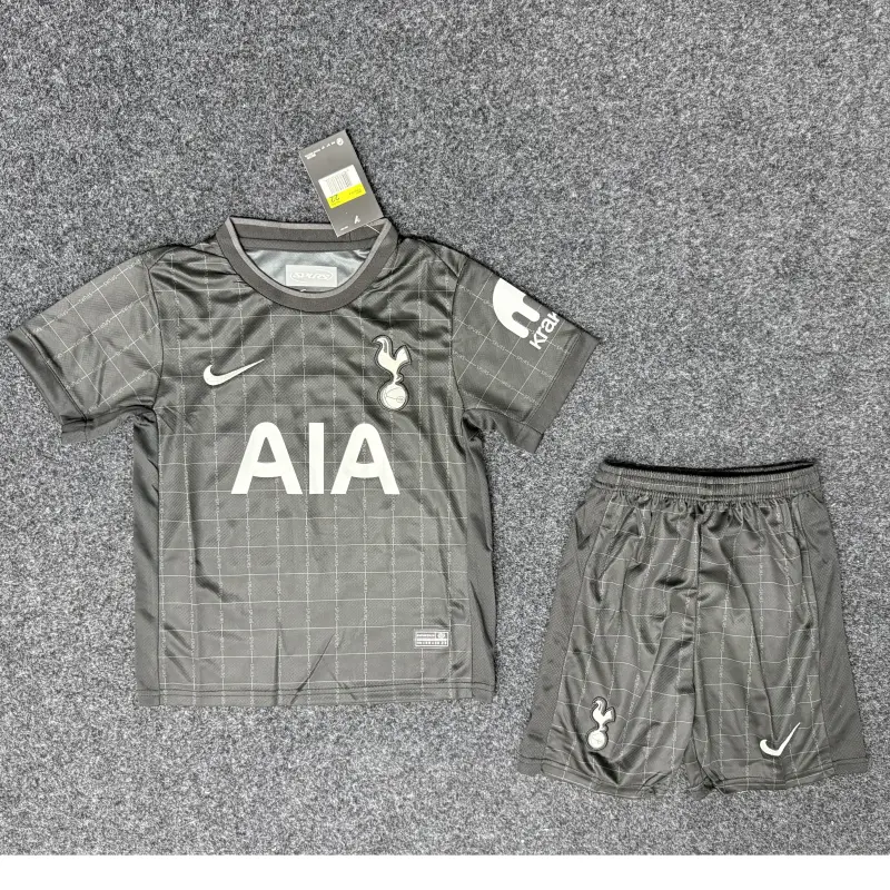Camiseta Tottenham Hotspur 2025/2026 Away Negro Niño Kit