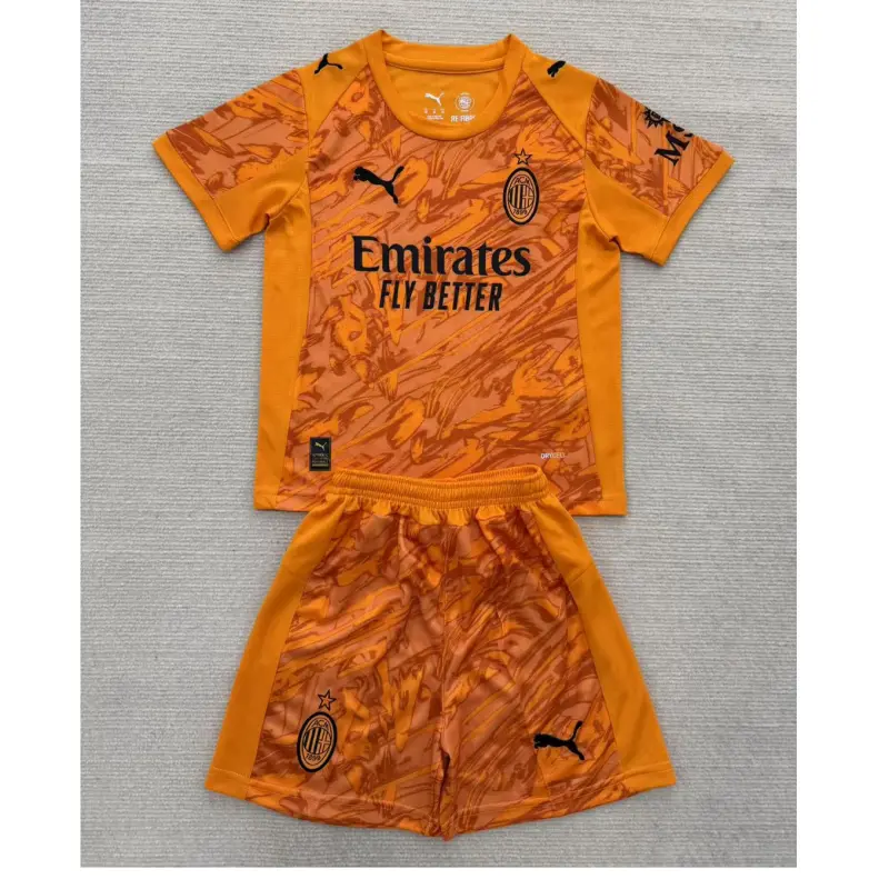 Camiseta de Portero AC Milan 2025/2026 Away Naranja Niño Kit