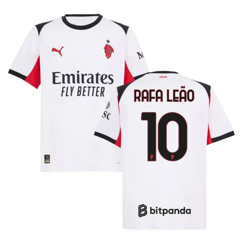 Camiseta RAFA LEÃO 10 AC Milan 2025/2026 Away Blanco