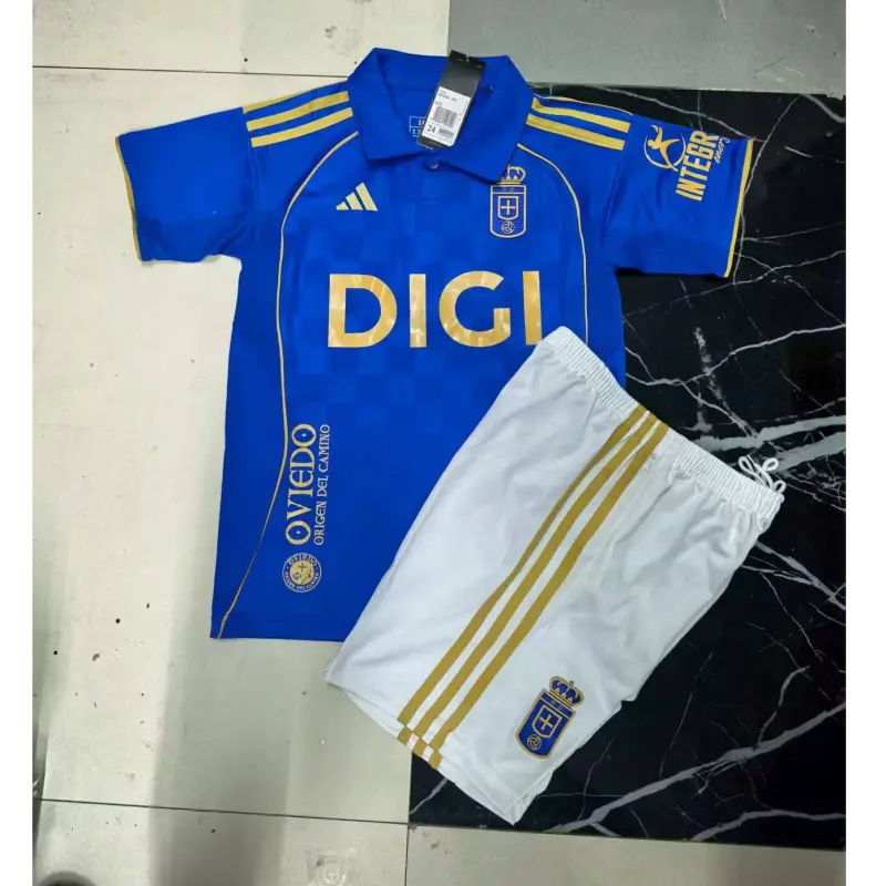 Camiseta Real Oviedo 2025/2026 Home Azul Niño Kit