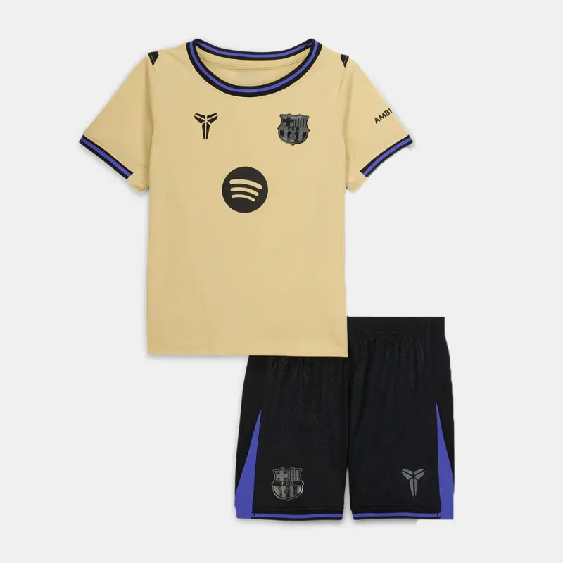 Camiseta Barcelona 2025/2026 Away Oro Niño Kit
