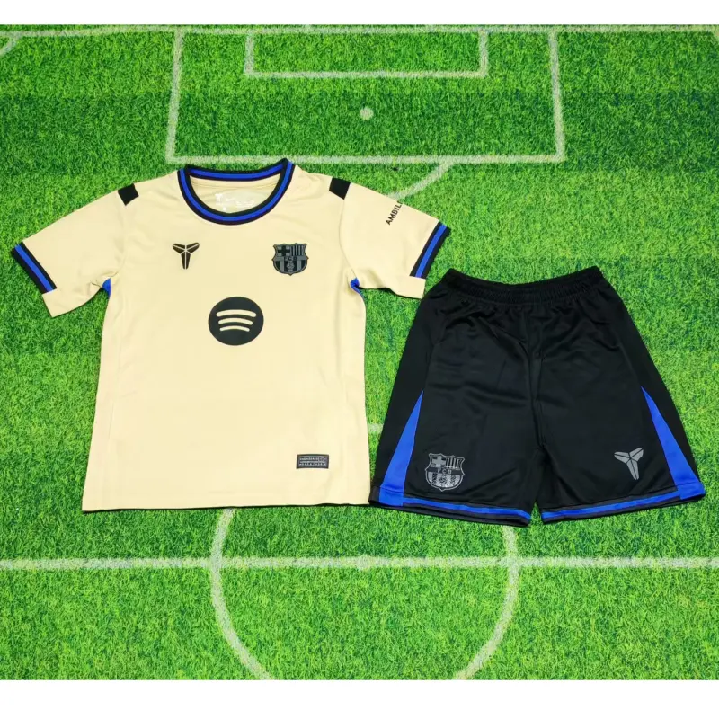 Camiseta Barcelona 2025/2026 Away Oro Niño Kit