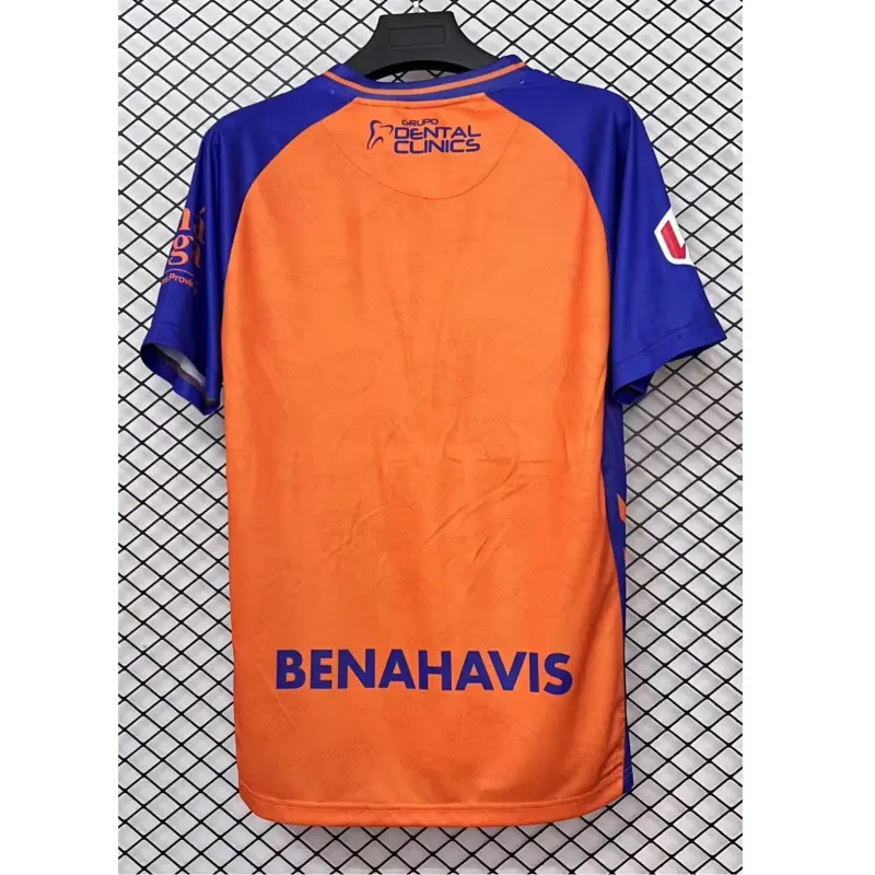 Camiseta Málaga CF 2025/2026 Away Naranja/Azul con Parche La Liga