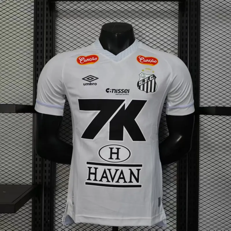 Camiseta Santos FC 2025/2026 Home Blanco con Publicitario (EDICIÓN JUGADOR)