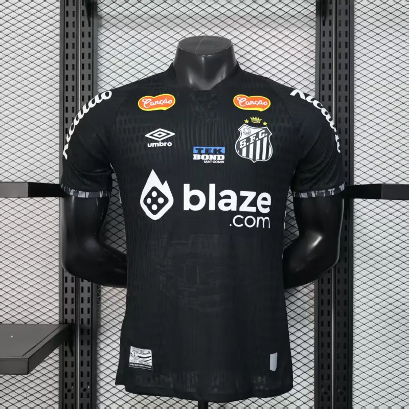 Camiseta Santos FC 2025/2026 Edición Especial Negro con Publicitario (EDICIÓN JUGADOR)
