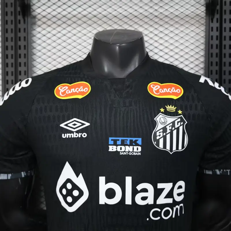 Camiseta Santos FC 2025/2026 Edición Especial Negro con Publicitario (EDICIÓN JUGADOR)
