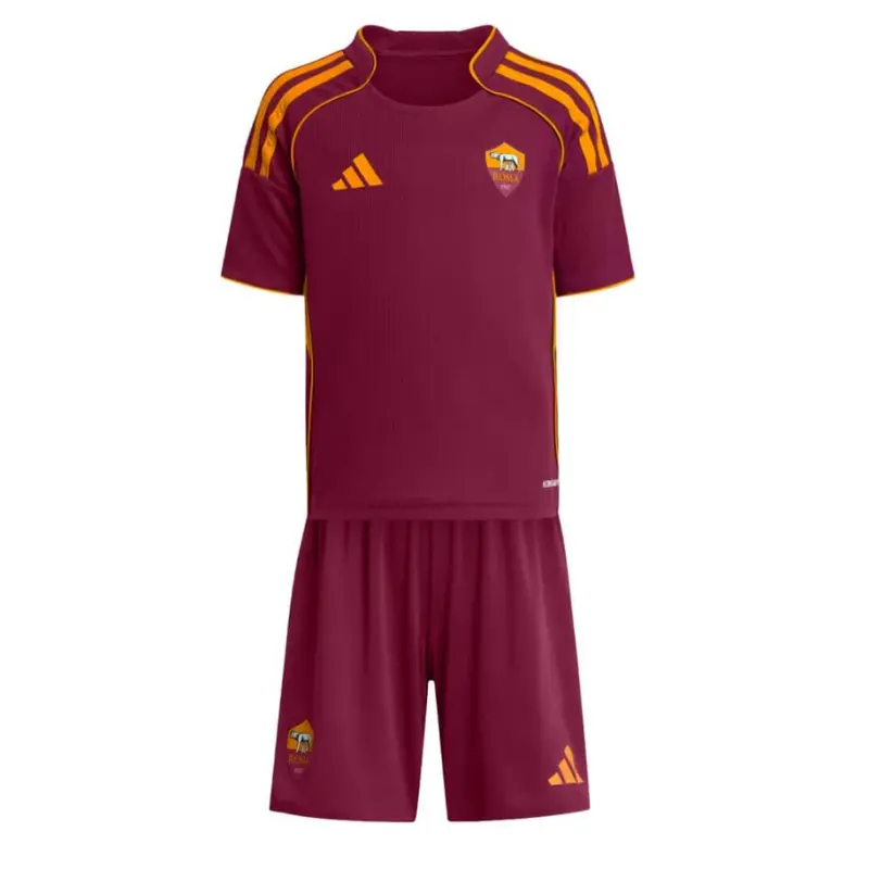 Camiseta AS Roma 2025/2026 Home Rojo Oscuro Niño Kit