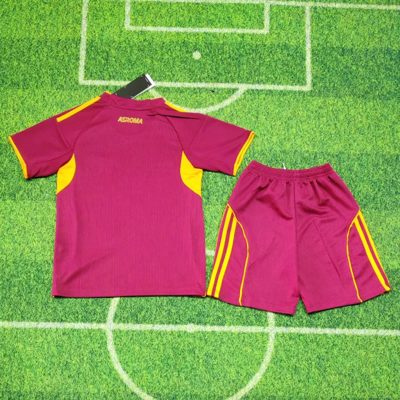 Camiseta AS Roma 2025/2026 Home Rojo Oscuro Niño Kit