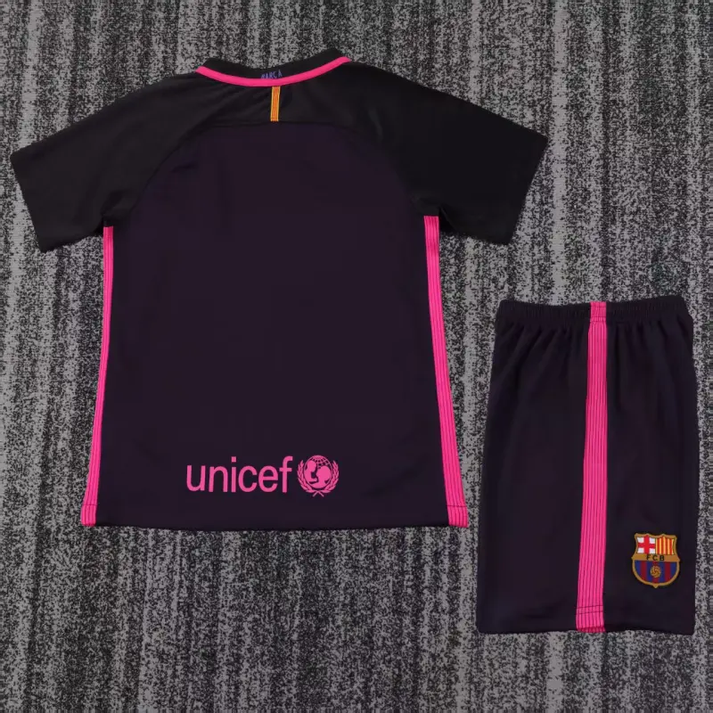Camiseta Barcelona 2016/17 Away Retro Negro Niño Kit