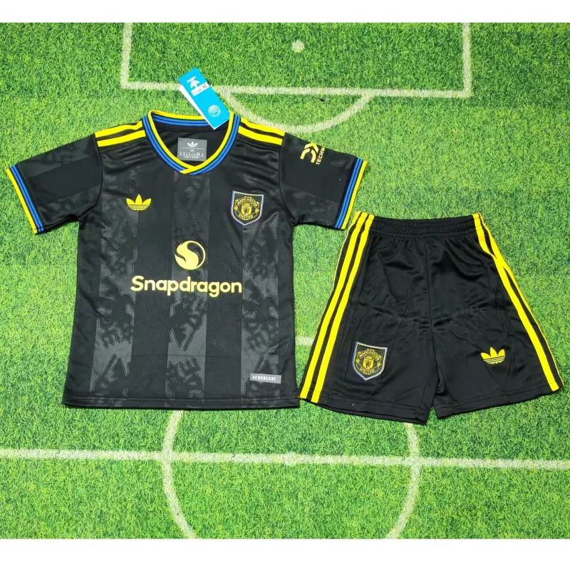 Camiseta Manchester United 2025/2026 Third Negro Niño Kit