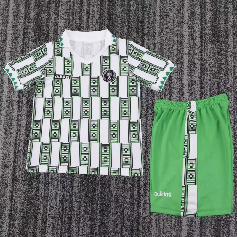 Camiseta Nigeria 1994 Away Retro Verde/Blanco Niño Kit