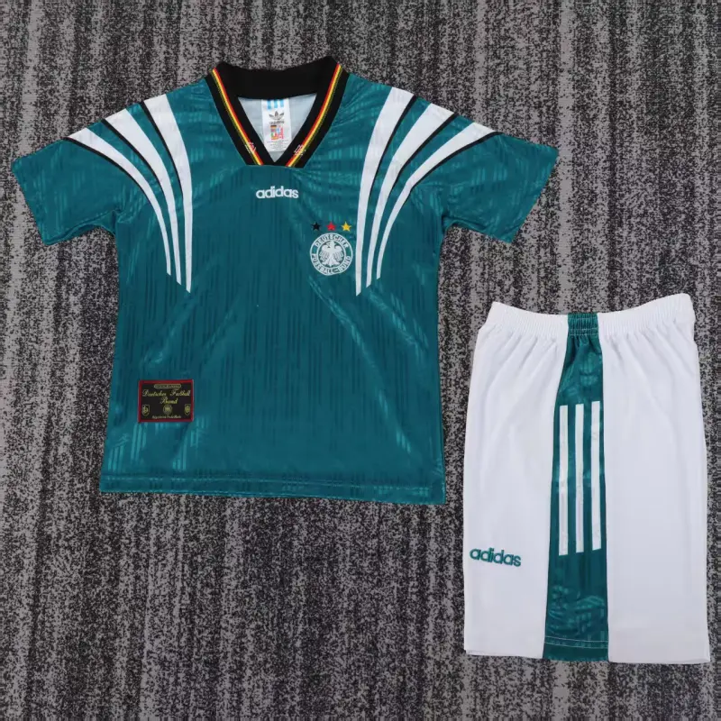 Camiseta Alemania 1996 Away Retro Verde Niño Kit