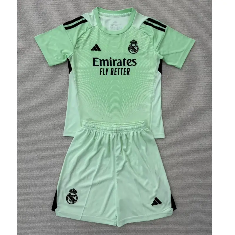 Camiseta de Portero Real Madrid 2025/2026 Verde Niño Kit