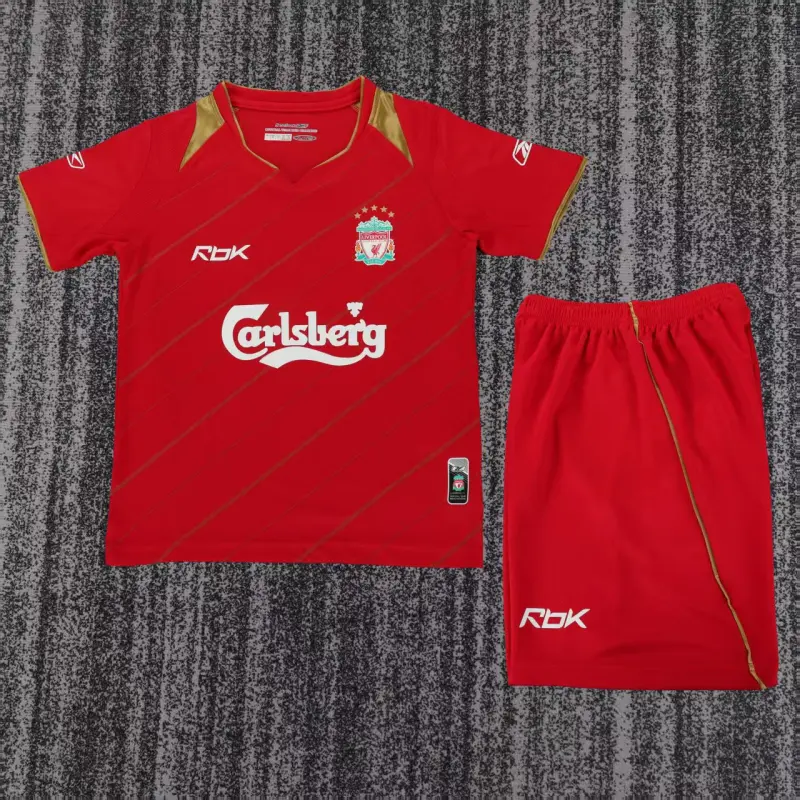 Camiseta Liverpool 2005/06 Home Retro Rojo Niño Kit