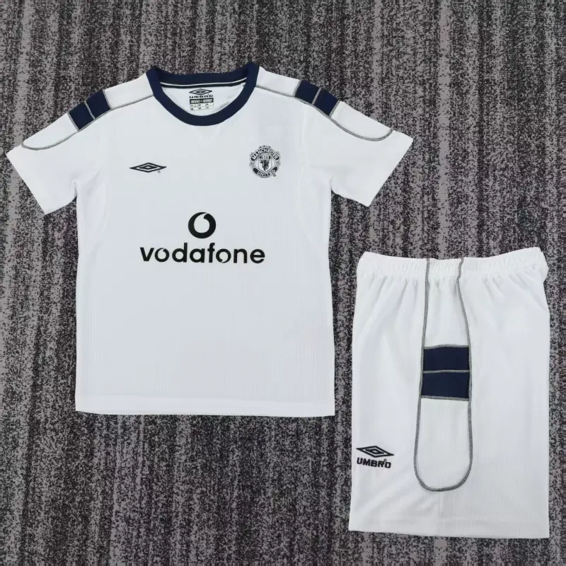 Camiseta Manchester United 2000/01 Away Retro Blanco Niño Kit