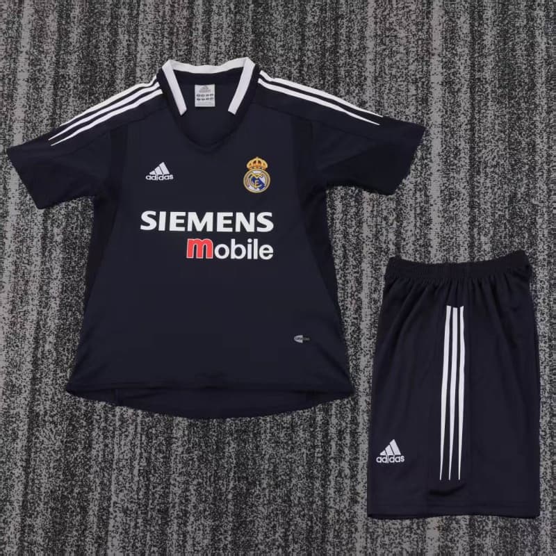 Camiseta Real Madrid 2004/05 Away Retro Negro Niño Kit