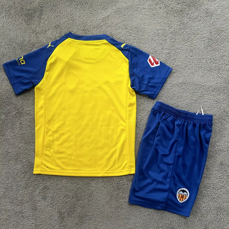 Camiseta Valencia 2025/2026 Third Amarillo/Rojo/Azul Niño Kit con Parche La Liga