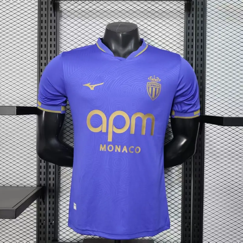 Camiseta Monaco 2025/2026 Away Azul/Dorado (EDICIÓN JUGADOR)