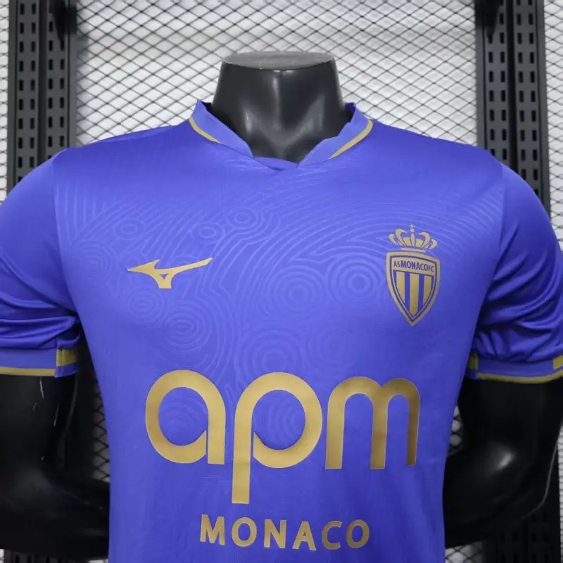 Camiseta Monaco 2025/2026 Away Azul/Dorado (EDICIÓN JUGADOR)