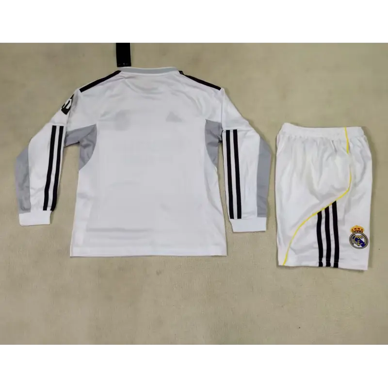 Camiseta Real Madrid 2025/2026 Home ML Blanco Niño Kit con Parche HP