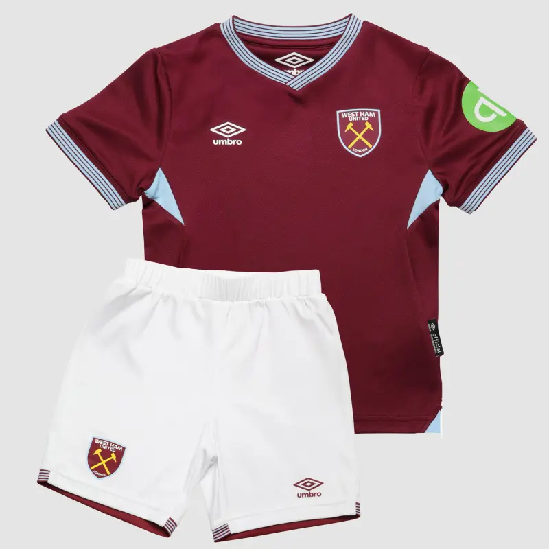 Camiseta West Ham United 2025/2026 Home Rojo Oscuro Niño Kit