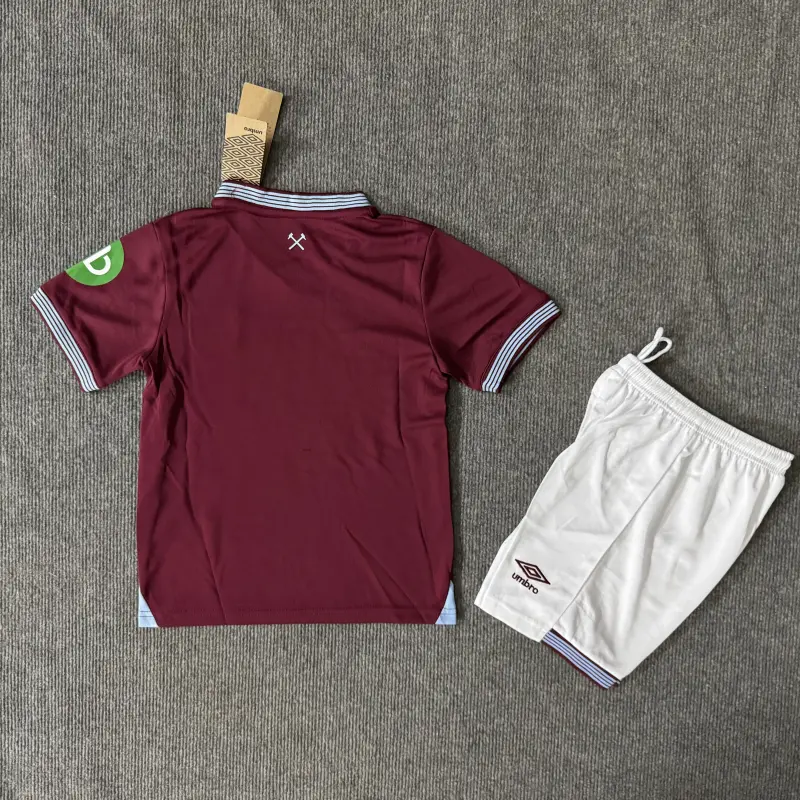Camiseta West Ham United 2025/2026 Home Rojo Oscuro Niño Kit
