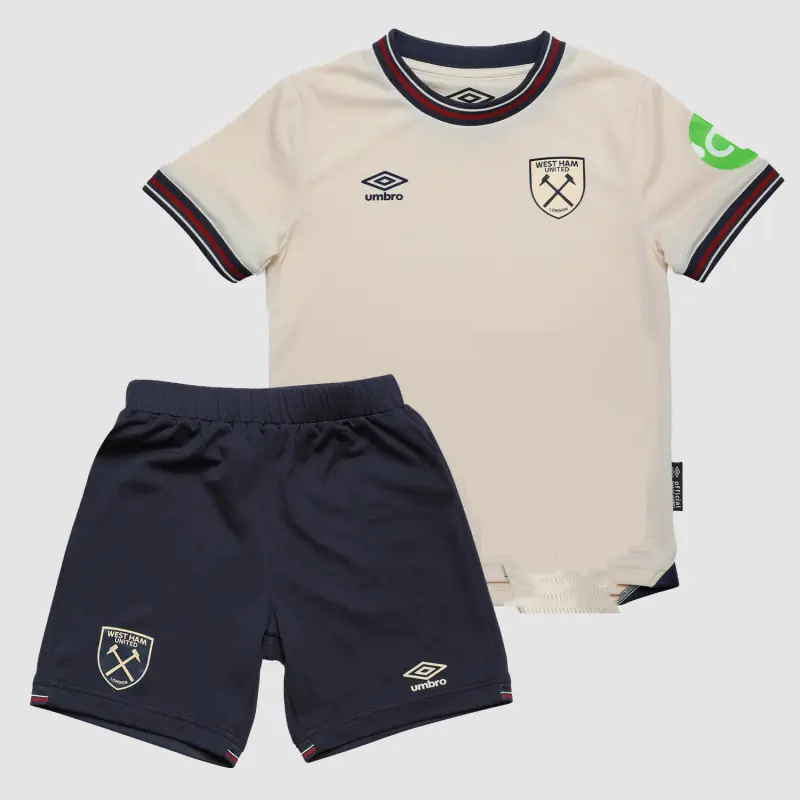 Camiseta West Ham United 2025/2026 Away Beige Niño Kit