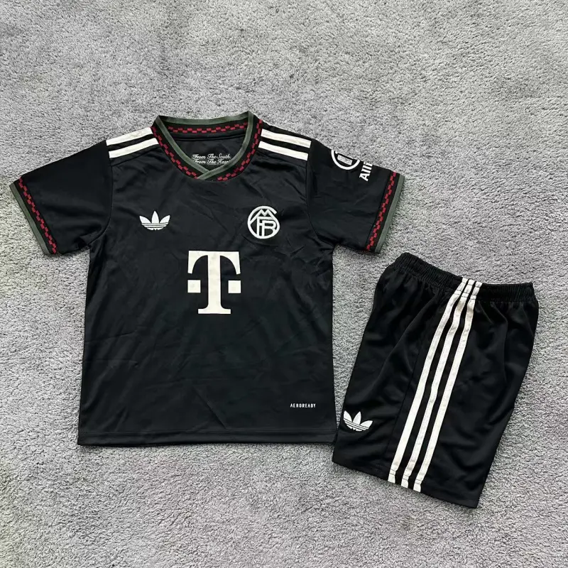 Camiseta Bayern Múnich 2025/2026 Third Negro Niño Kit
