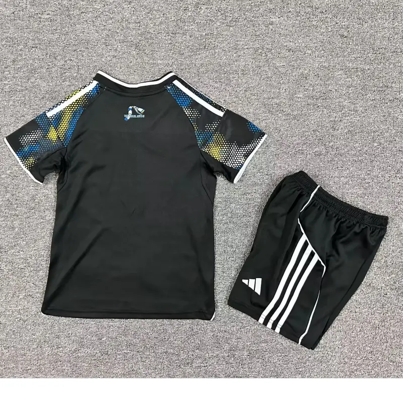 Camiseta Leeds United 2025/2026 Third Negro/Azul/Amarillo Niño Kit