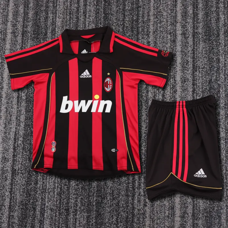Camiseta MALDINI 3 AC Milan 2006/07 Home Retro Niño Kit Rojo/Negro