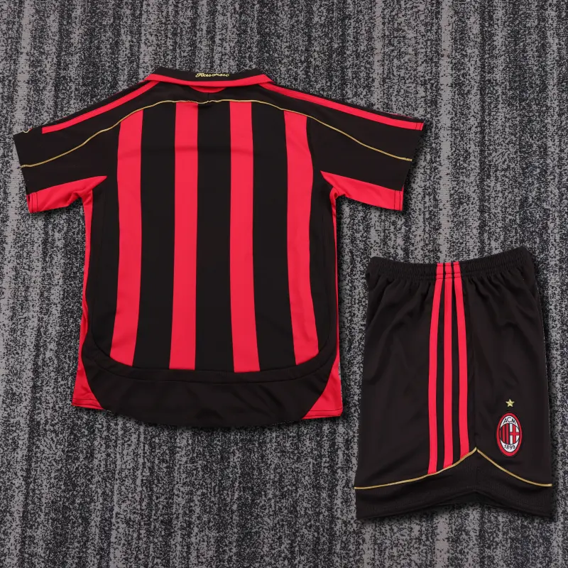Camiseta MALDINI 3 AC Milan 2006/07 Home Retro Niño Kit Rojo/Negro