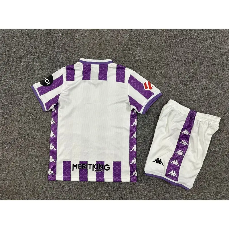 Camiseta Real Valladolid 2025/2026 Home Morado/Blanco Niño Kit con Parche La Liga