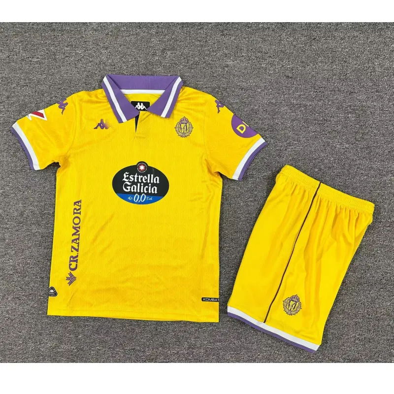 Camiseta Real Valladolid 2025/2026 Third Amarillo Niño Kit con Parche La Liga