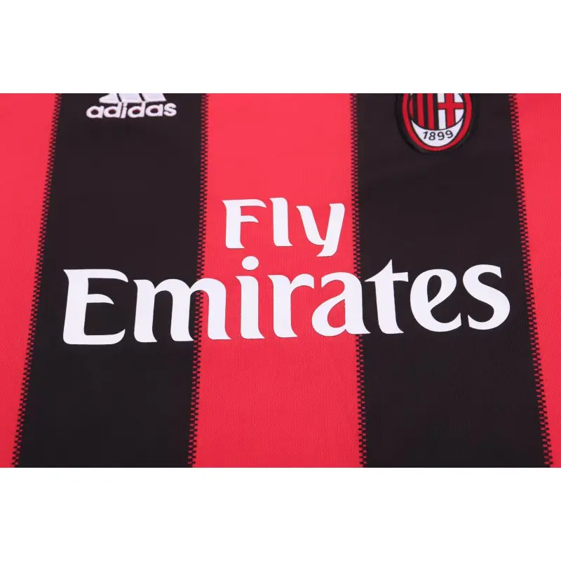 Camiseta AC Milan 2011/12 Home Retro Negro/Rojo Niño Kit