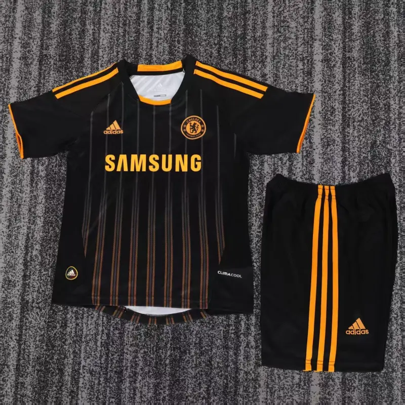Camiseta Chelsea 2010/11 Away Retro Negro/Naranja Niño Kit