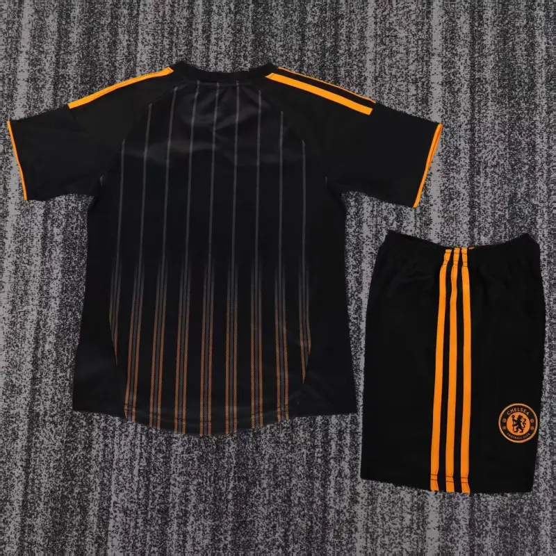 Camiseta Chelsea 2010/11 Away Retro Negro/Naranja Niño Kit